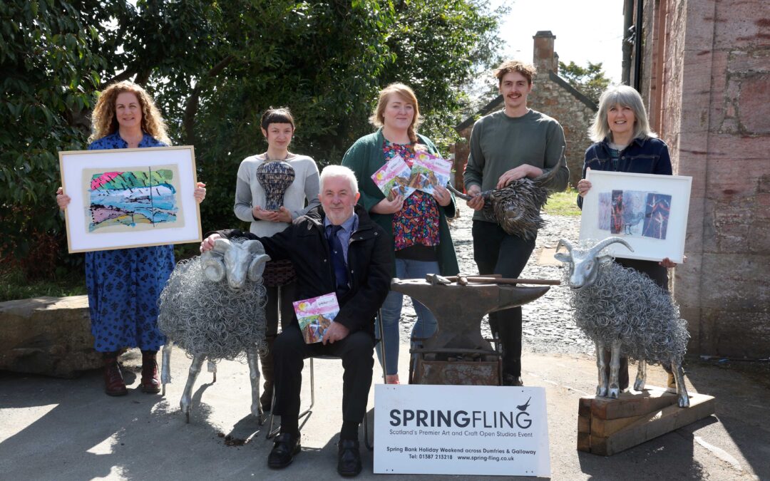 Colourful textiles, Japanese inspired pots and sheep made from bedsprings
