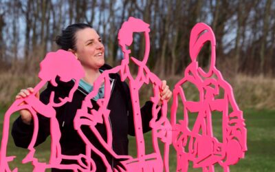 Cut-Outs of Scottish Artists at Work Celebrate Creative Community Behind Borders Event
